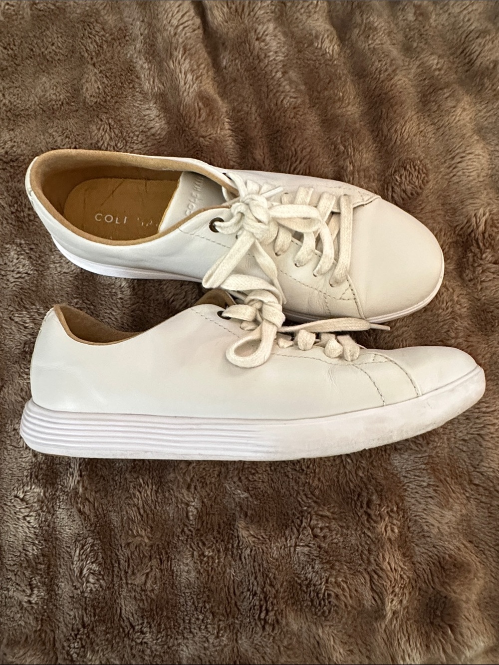 Cole Haan White Low-Profile Leather Sneakers
